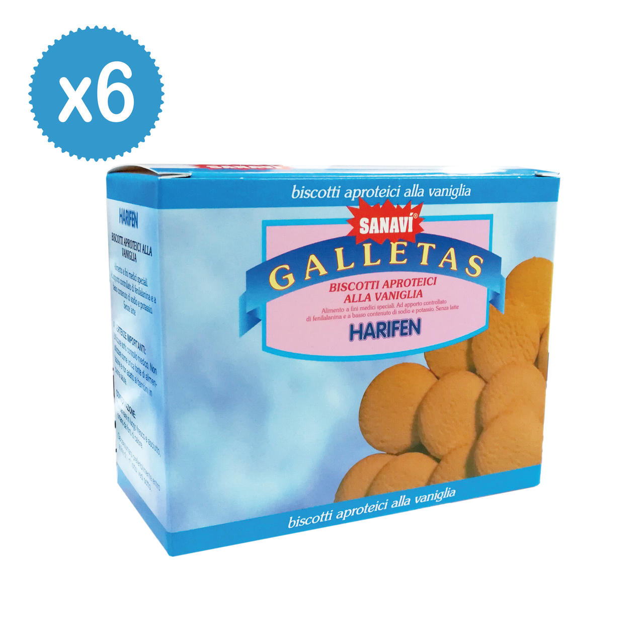 Harifen Galletas Biscotti alla Vaniglia 6 x 200g