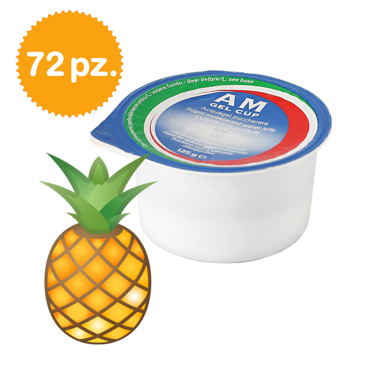 AM Gel Cup Acquagel Ananas con zucchero 72x125g