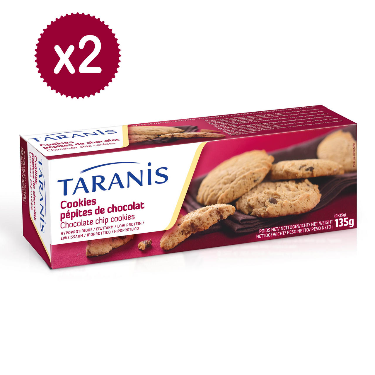 Taranis Biscotti Cookies con Pepite di Cioccolato 2x135g