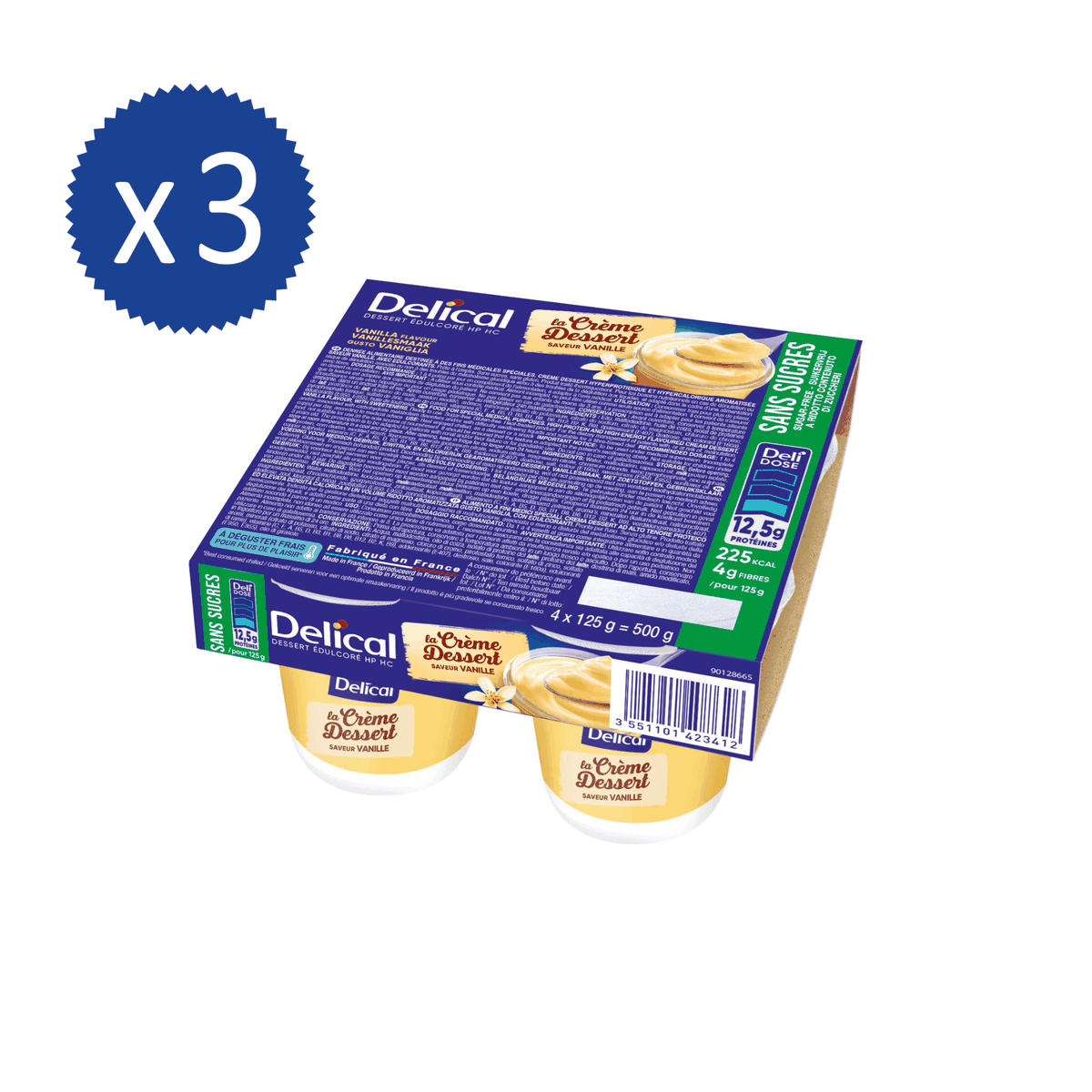 Delical Crème Dessert Edulcorata 12x125g Vaniglia