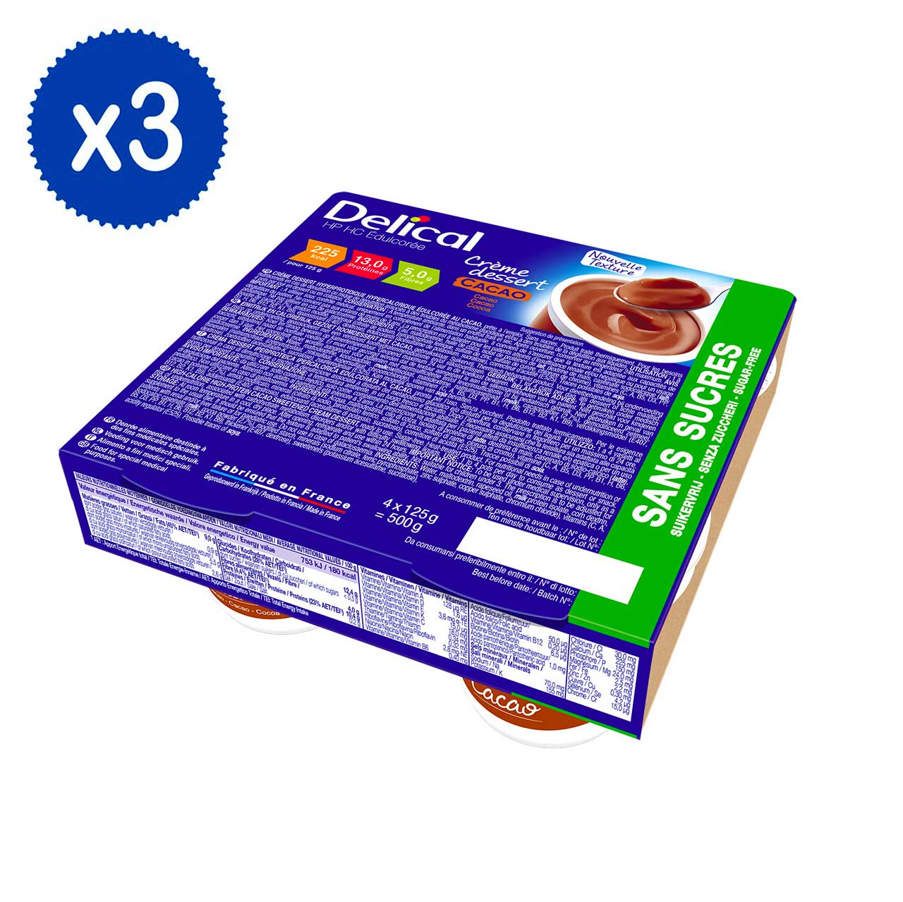 Delical Crème Dessert Edulcorata Cacao 12x125g 