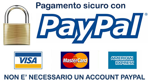 Acquista con PayPal, carta di credito o bonifico bancario